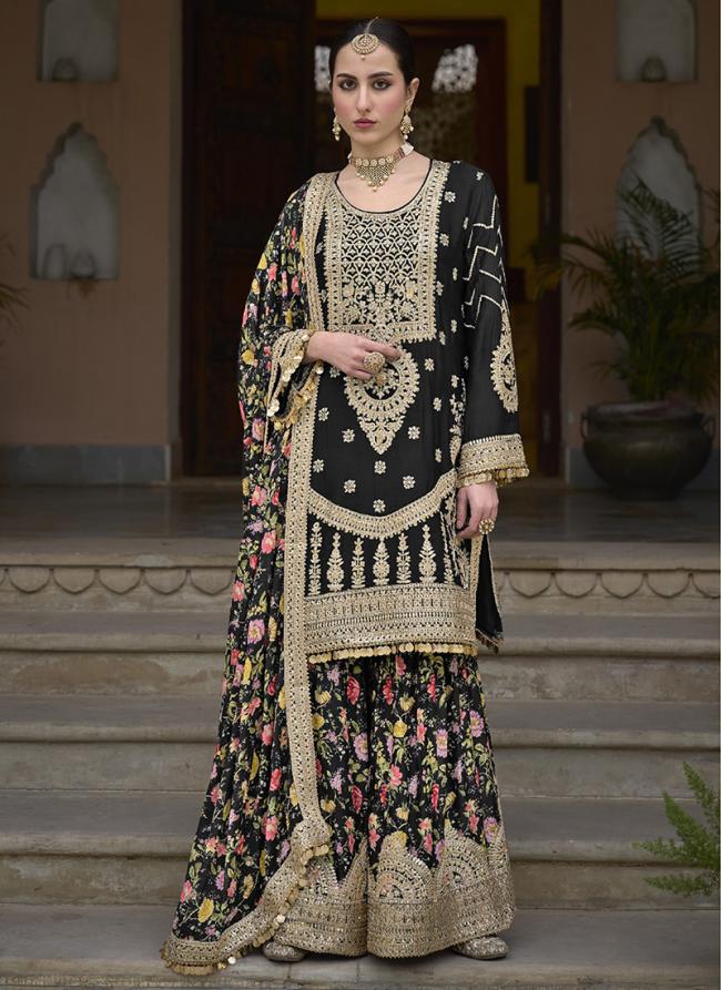 Chinnon Black Eid Wear Embroidery Work Readymade Pakistani Suit